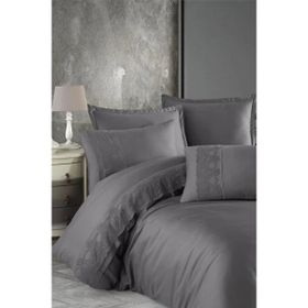 Clasy Butik Valinor Cift Kisilik Saten Nevresim Takimi V6 Gri