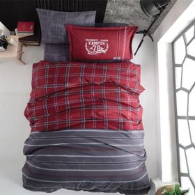 Clasy Campus V1 Genç Ranforce Bordo Tek Kişilik Nevresim Takımı
