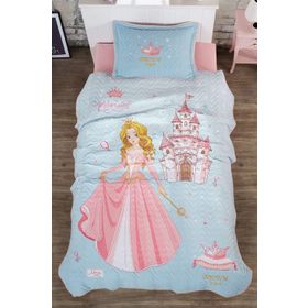 Clasy Crown Pembe Ranforce Tek Kişilik Yatak Örtüsü