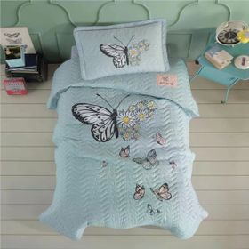 Clasy Daisy Love V1 Mint Ranforce Tek Kişilik Yatak Örtüsü