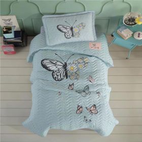 Clasy Daisy Love V1 Mint Ranforce Tek Kişilik Yatak Örtüsü