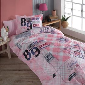 Clasy Denim V1 Pembe Genç Ranforce Tek Kişilik Nevresim Takımı