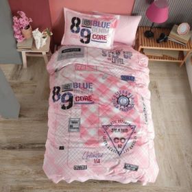 Clasy Denim V1 Pembe Genç Ranforce Tek Kişilik Nevresim Takımı