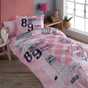 Clasy Denim V1 Pembe Genç Ranforce Tek Kişilik Nevresim Takımı