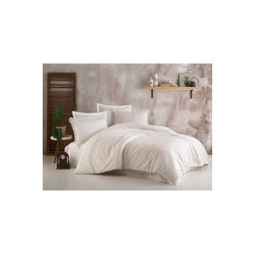 Clasy Estina V1 Ekru 200x220 cm Butik Çift Kişilik Nevresim Takımı
