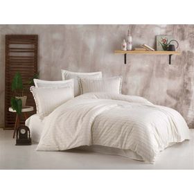 Clasy Estina V1 Ekru 200x220 cm Butik Çift Kişilik Nevresim Takımı