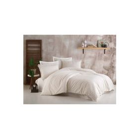Clasy Estina V1 Ekru 200x220 cm Butik Çift Kişilik Nevresim Takımı