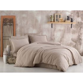Clasy Estina V3 Bej 200x220 cm Butik Çift Kişilik Nevresim Takımı