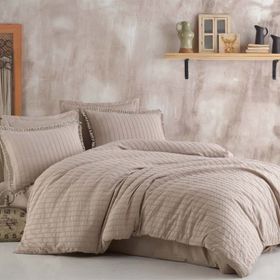 Clasy Estina V3 Bej 200x220 cm Butik Çift Kişilik Nevresim Takımı