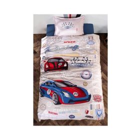 Clasy Garage V1 Mavi Tek Kişilik Nevresim Takımı