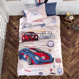 Clasy Garage V1 Mavi Tek Kişilik Nevresim Takımı