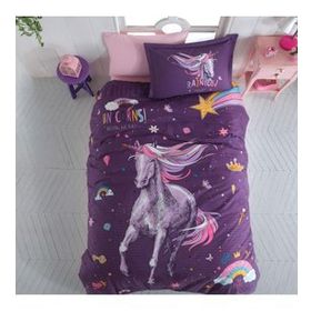 Clasy Genç Ranforce Rainbow Mor Tek Kişilik Nevresim Takımı