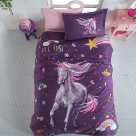 Clasy Genç Ranforce Rainbow Mor Tek Kişilik Nevresim Takımı