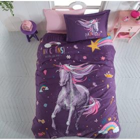 Clasy Genç Ranforce Rainbow Mor Tek Kişilik Nevresim Takımı