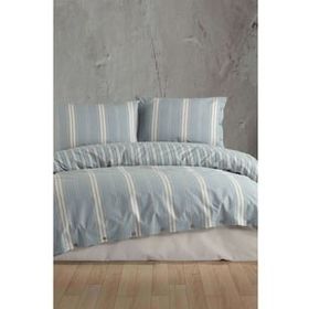 Clasy Kasara Mavi %100 Pamuk Tek Kişilik Native Butik Serisi Nevresim Takımı