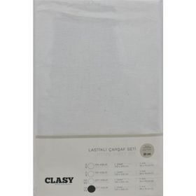 Clasy Lastikli V1 Beyaz 180x200 cm Çift Kişilik Çarşaf Seti