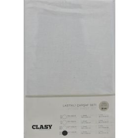 Clasy Lastikli V1 Beyaz 180x200 cm Çift Kişilik Çarşaf Seti