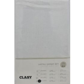 Clasy Lastikli V1 Beyaz 180x200 cm Çift Kişilik Çarşaf Seti