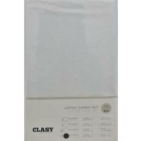 Clasy Lastikli V1 Beyaz 180x200 cm Çift Kişilik Çarşaf Seti