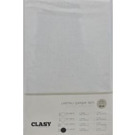 Clasy Lastikli V1 Beyaz 180x200 cm Çift Kişilik Çarşaf Seti