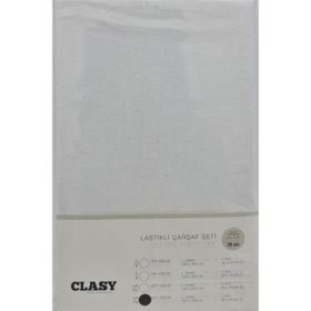 Clasy Lastikli V1 Beyaz 180x200 cm Çift Kişilik Çarşaf Seti