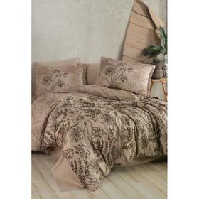 Clasy Le Pala V1 Kahve Saten Çift Kişilik Nevresim Takımı