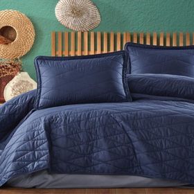 Clasy Lorna V2 Lacivert Tek Kişilik Yatak Örtüsü Set