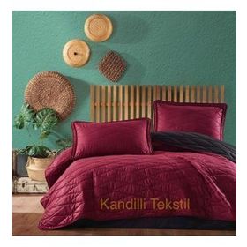 Clasy Lorna V5 Ranforce Bordo Çift Kişilik Yatak Örtüsü Seti