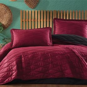 Clasy Lorna V5 Ranforce Bordo Çift Kişilik Yatak Örtüsü Seti
