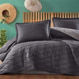 Clasy Lorna V6 Antrasit Çift Kişilik Yatak Örtüsü