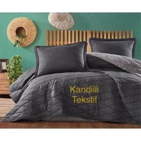 Clasy Lorna V6 Kapitone Antrasit Tek Kişilik Yatak Örtüsü