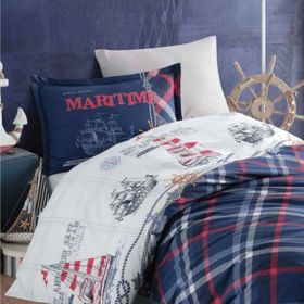 Clasy Maritime Lacivert Genç Ranforce 160 x 220 cm Tek Kişilik Nevresim Takımı