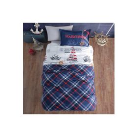 Clasy Maritime V1 Ranforce %100 Pamuk Tek Kişilik Lacivert Nevresim Takımı