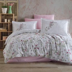 Clasy Novara V1 Pembe Ranforce Çift Kişilik 200x220 cm Nevresim Takımı
