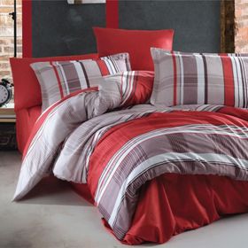 Clasy Palamor V1 Bordo 200x220 cm Saten Çift Kişilik Nevresim Takımı