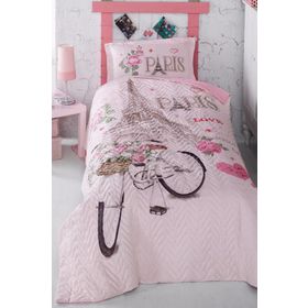 Clasy Paris Love Tek Kişilik Yatak Örtüsü Takımı