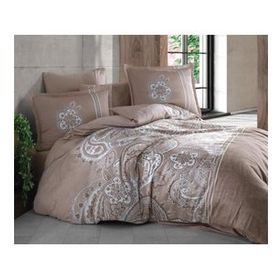 Clasy Pellini V1 Kahve 200x220 cm Saten Çift Kişilik Nevresim Takımı