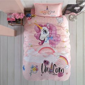 Clasy Pink Dreams V1 Pudra Ranforce Dört Mevsim Set Tek Kişilik Yatak Seti