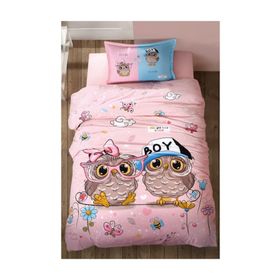 Clasy Puhu Pembe Ranforce Tek Kişilik Nevresim Takımı