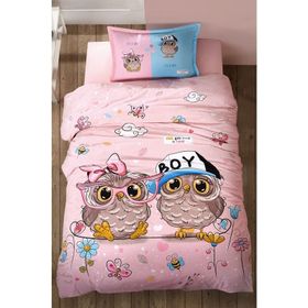 Clasy Puhu Pembe Ranforce Tek Kişilik Nevresim Takımı