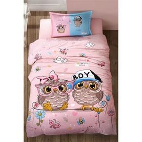 Clasy Puhu Pembe Ranforce Tek Kişilik Nevresim Takımı