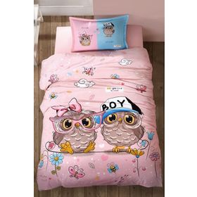 Clasy Puhu Pembe Ranforce Tek Kişilik Nevresim Takımı