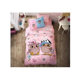 Clasy Puhu Pembe Ranforce Tek Kişilik Nevresim Takımı