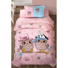 Clasy Puhu V1 Ranforce Pembe Tek Kişilik Yatak Örtüsü