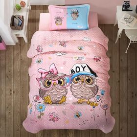 Clasy Puhu V1 Ranforce Pembe Tek Kişilik Yatak Örtüsü