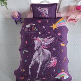 Clasy Rainbow V1 Mor Tek Kişilik Yatak Örtü