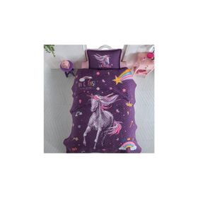 Clasy Rainbow V1 Ranforce Kapitone Mor Tek Kişilik Yatak Örtüsü