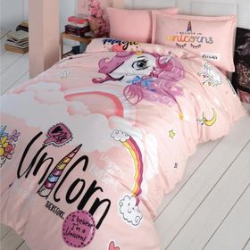 Clasy Ranforce 160x220 cm Pink Dreams Pudra Tek Kişilik Nevresim Takımı