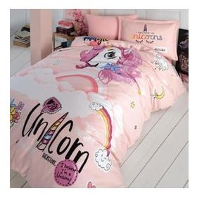 Clasy Ranforce 160x220 cm Pink Dreams Pudra Tek Kişilik Nevresim Takımı