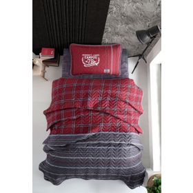 Clasy Ranforce Campus V1 Kapitone Bordo Tek Kişilik Yatak Örtüsü
